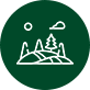 Landscape icon with trees and sun