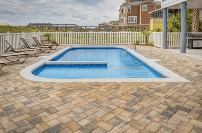 Residential swimming pool and deck